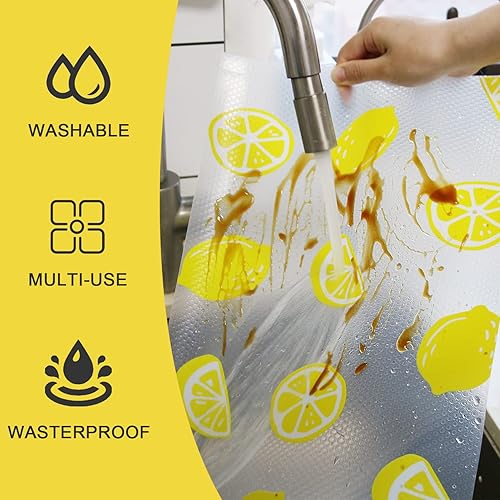 Miniatura 4 de INNOLITES Paquete de 16 forros para refrigerador, impermeables, lavables, forro antideslizante para estante de refrigerador de 17.7 x 11.8 pulgadas,