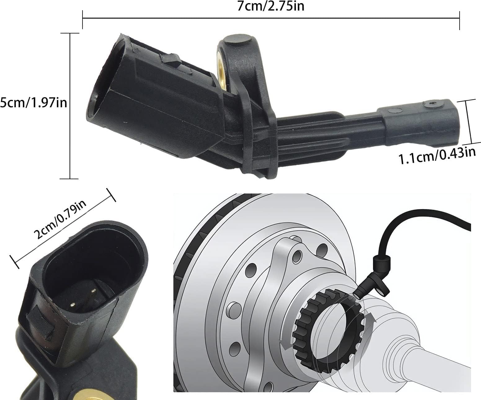 23810 Sensore velocità ABS posteriore sinistro adatto per Seat Skoda Beetle Eos Mk6 IV WHT003859