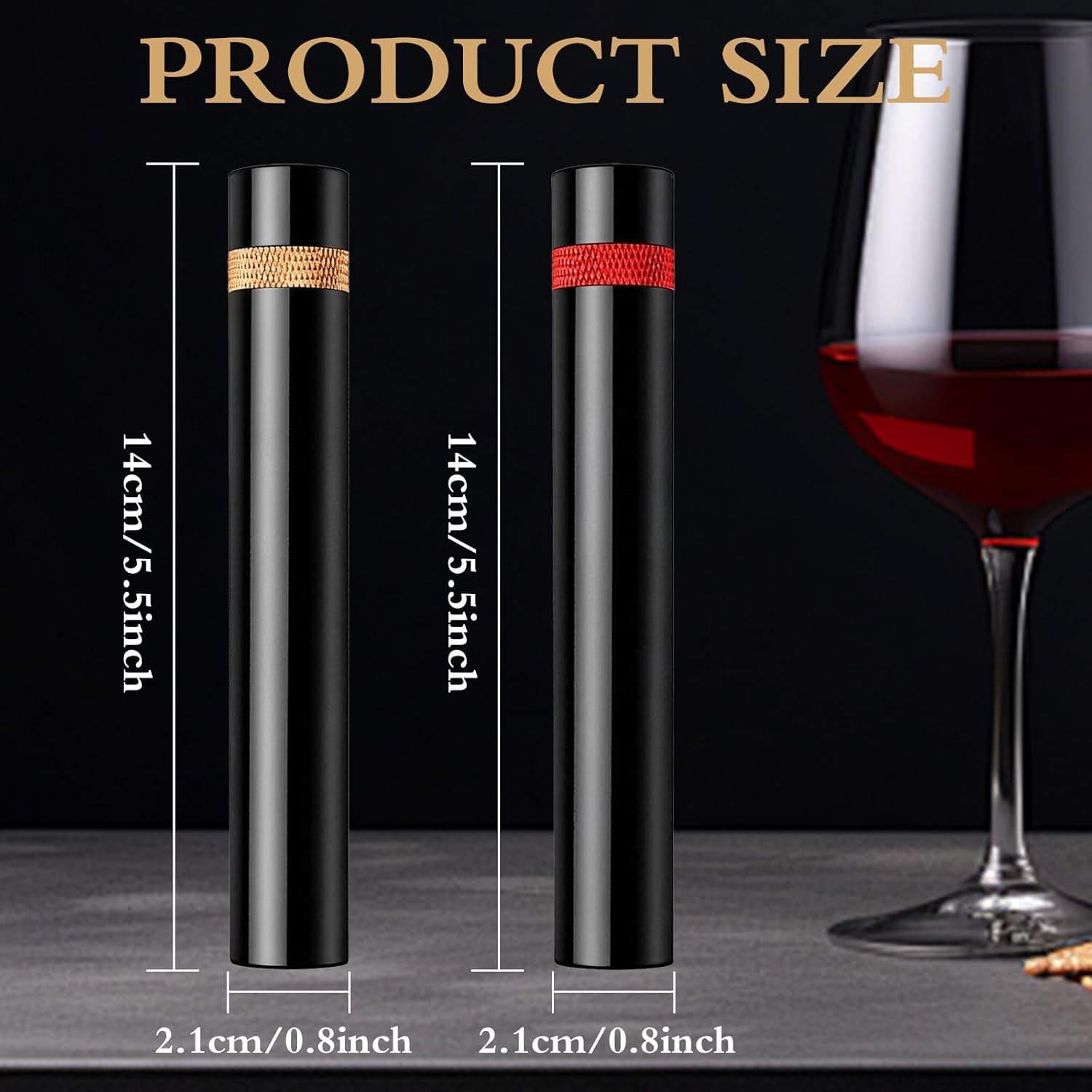 2 Pcs Portable Air Pressure Pump Bottle Opener, Quick Bottle Opening, Compatible With Champagne and Red Wine Bottles, Suitable for Travel Camping, Family Gatherings, Restaurants, and Bars (Gold + Red)