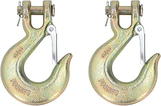 XHTLLO 2Pcs Clevis Slip Hook, G70 Forged Alloy Steel Tow Chain Clevis Grab Hook, 3/8in Trailer Grab Hook, Multiple Usages Winch Hook, for Lifting Hoisting Equipment