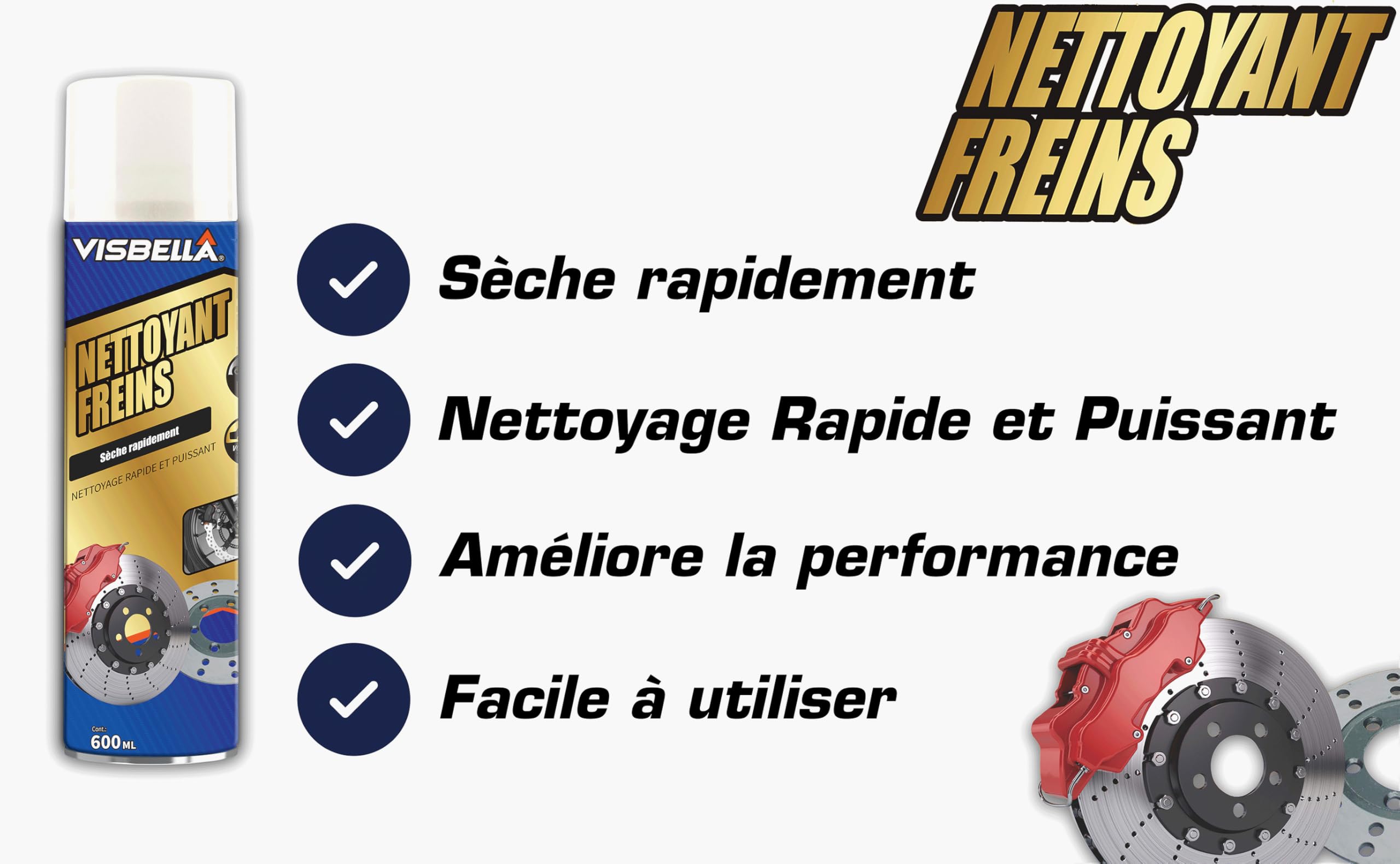 Théo Lot de 24 Nettoyants Freins 600ml - Haute Pression constante - sans Laisser de Film - pour Les Mécaniciens en Atelier Automobile