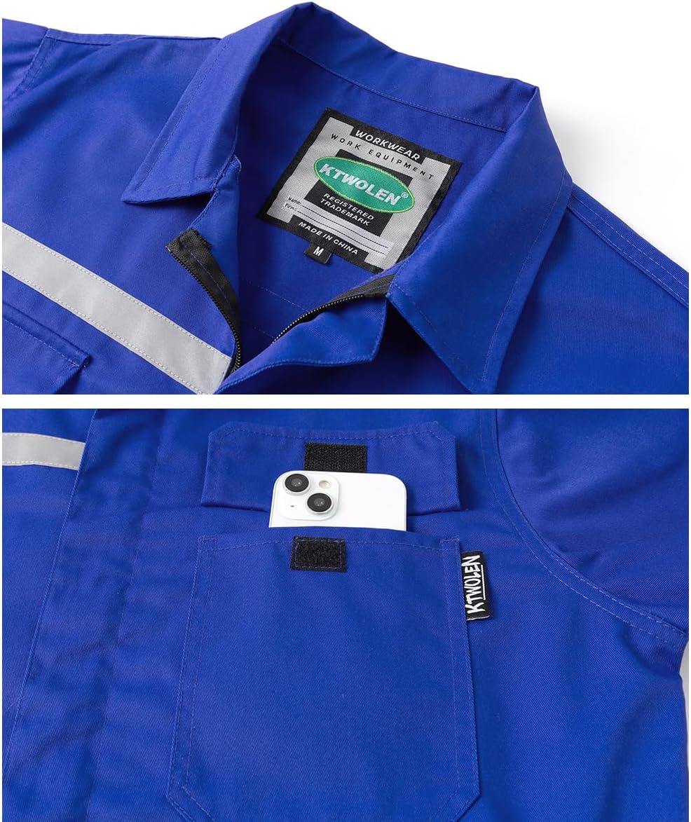Mens Workwear Coveralls Work Mechanic Jumpsuits Long Sleeve Coverall Work Wear Multi Pockets