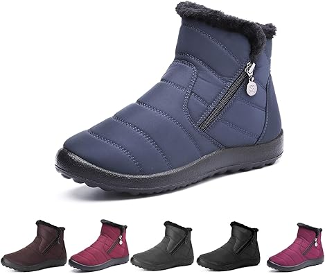 Camfosy Dames Winter Sneeuwlaarzen, Waterdichte Bont Gevoerd Warm  Enkellaarsjes Dames Outdoor Platte Wandelschoenen Thermische Non-slip  Regenlaarzen Zijrits Slip Op Brede Kalf Fitting Zwart Grijs : Amazon.nl:  Kleding, schoenen \u0026 sieraden