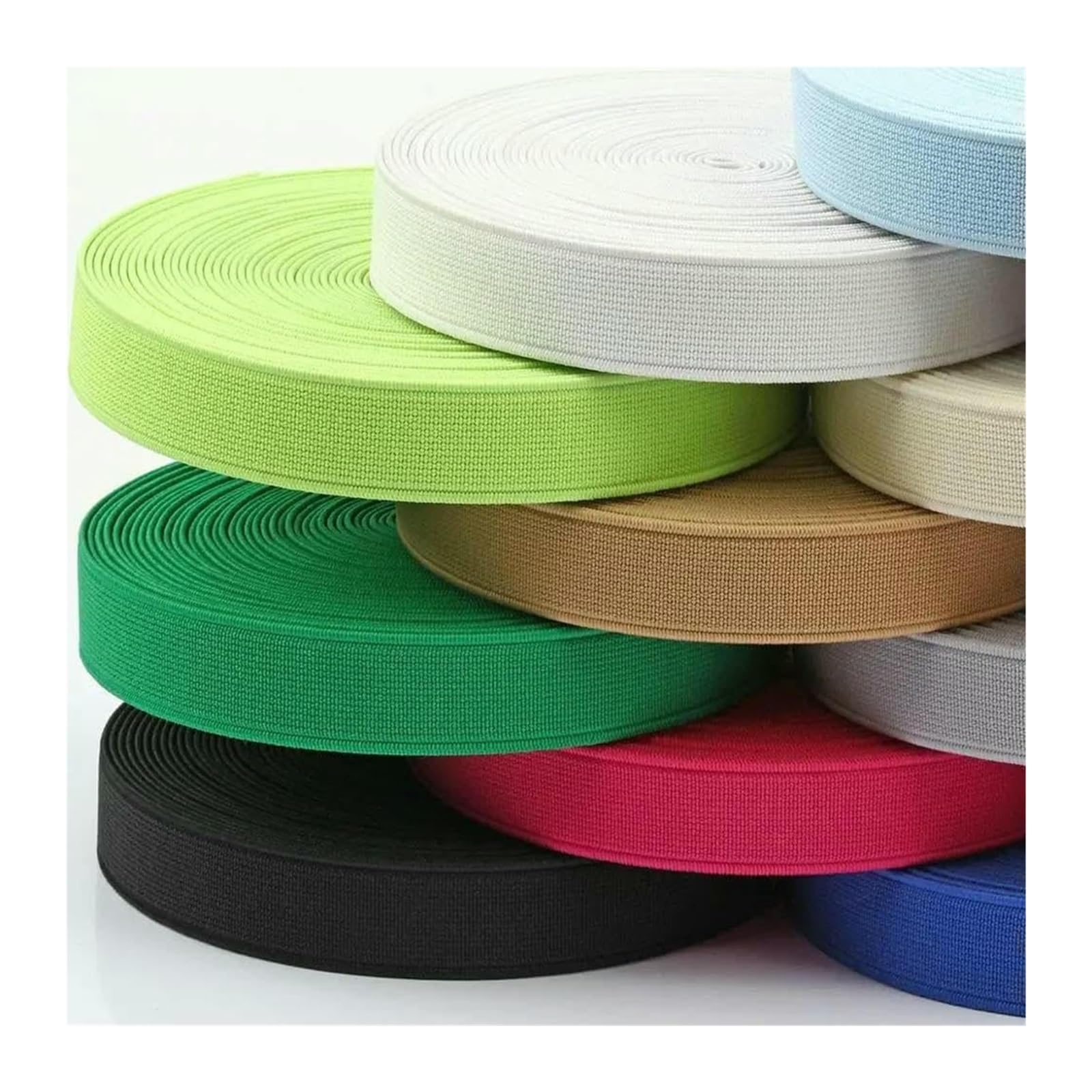 Cordón elástico extensible, Banda elástica de 15-25 mm y 2-10 m for costura DIY(No 3 25mm,10M)