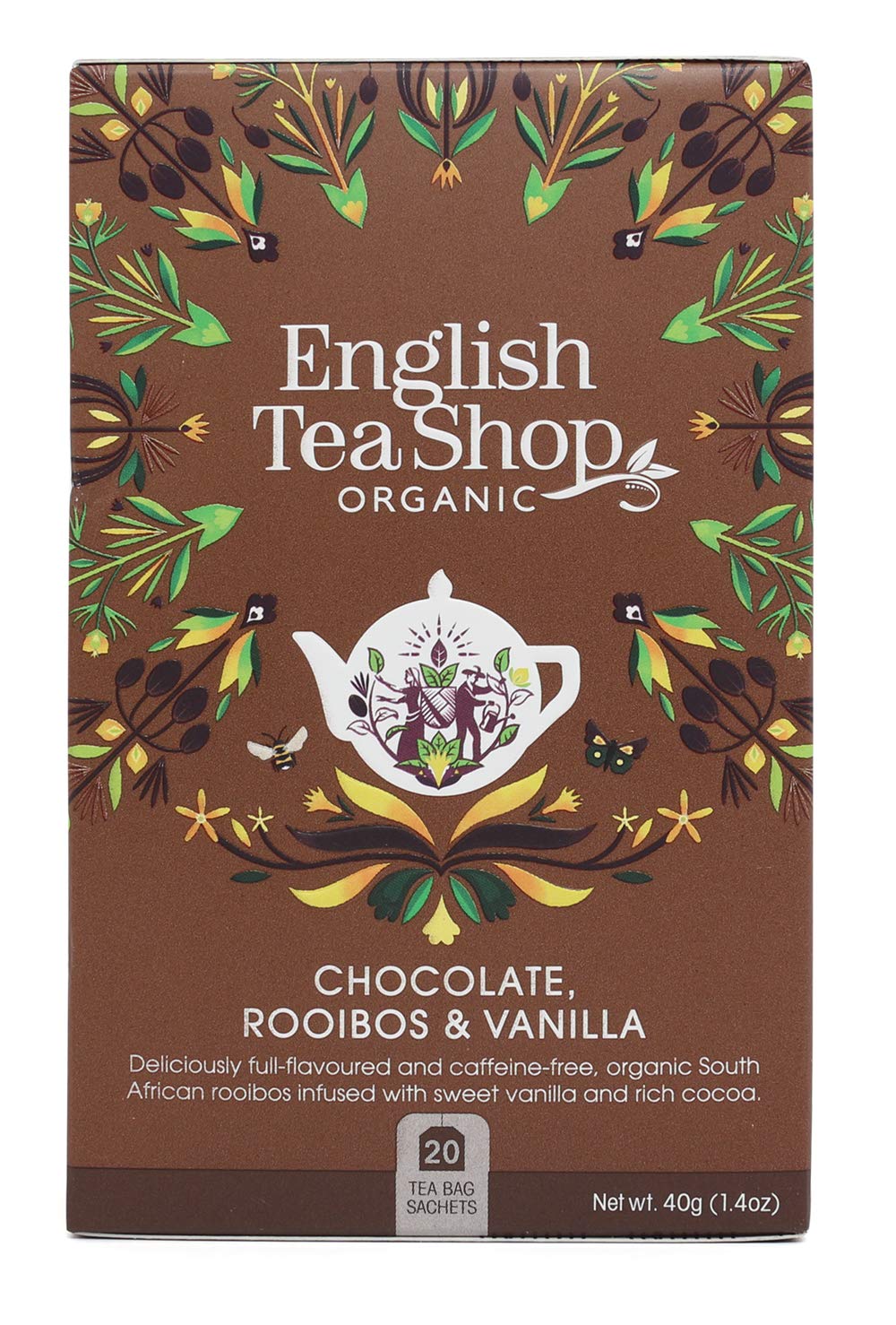 English Tea Shop Organic Chocolate Rooibos and Vanilla, 20 Teabags