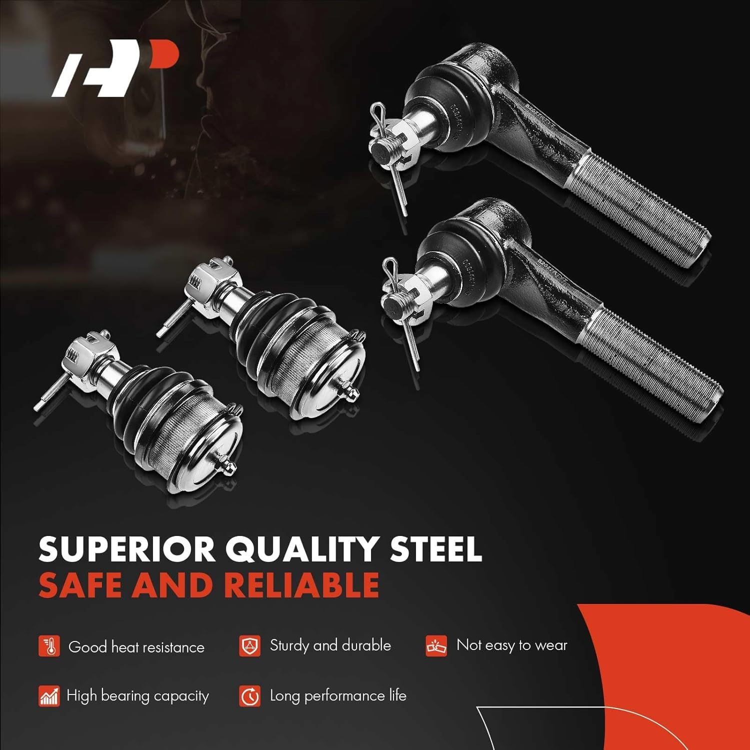 A-Premium Set of 10, Front Upper Lower Ball Joint, Inner Outer Tie Rod End & Adjusting Sleeves, Compatible with Ford Ranger 1989 1990 1991 1992, RWD Only