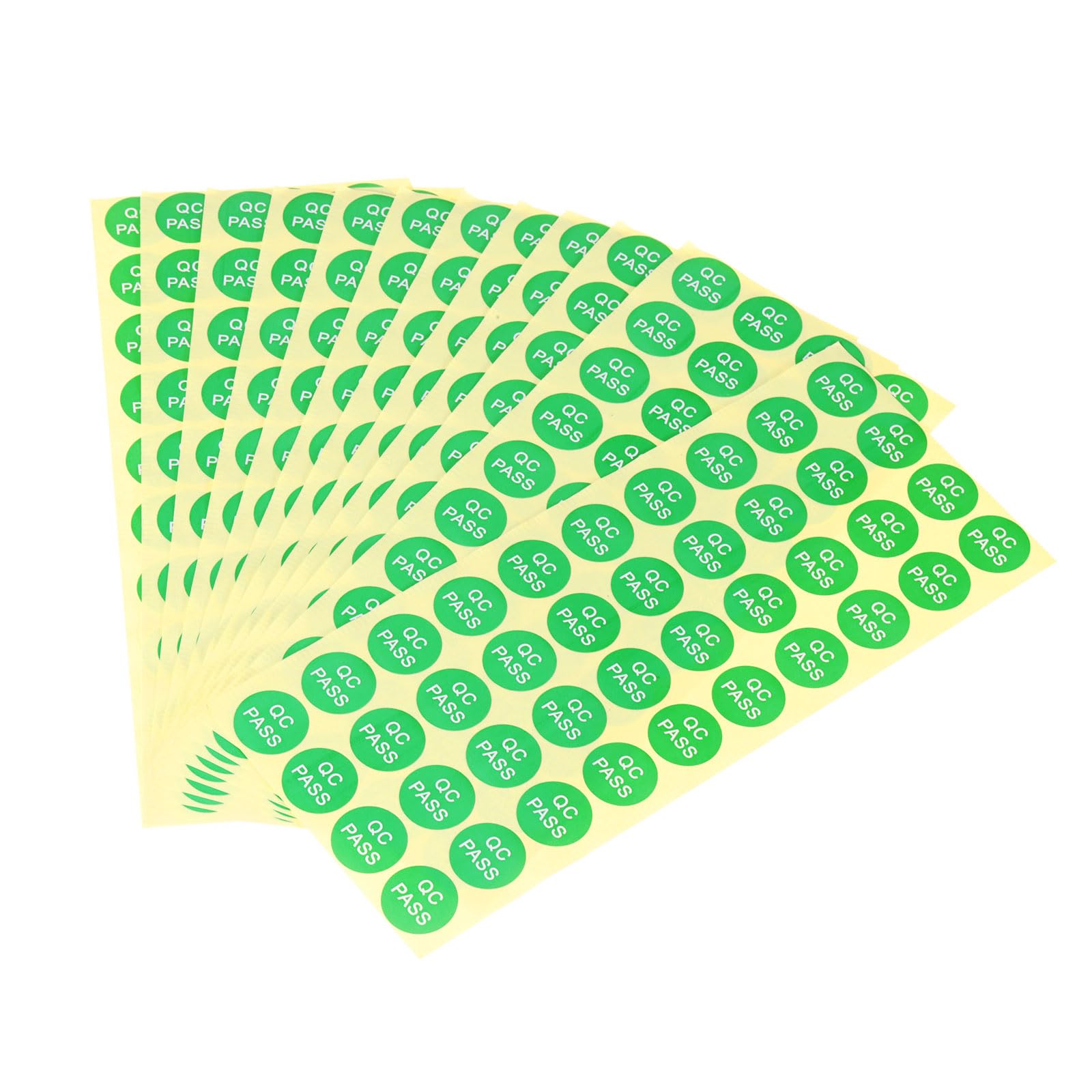 sourcing map Adhesive Labels 20mm QC Pass Mark Round Stickers Tamper Proof Stickers for Industry Items Green Pack of 500