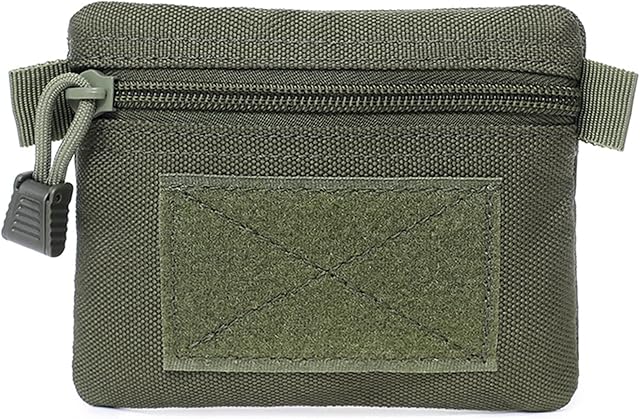 JIFNCR Outdoor EDC Molle Pouch Portable Wallet Card Bag Travel Zipper Mini Tactical Bag for Camping Hiking Sports Traveling Mobile Waist Pouch Pack Pocket,Green