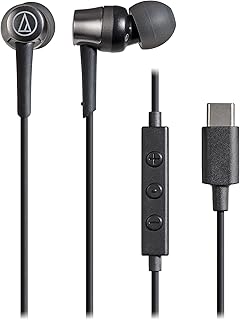 オーディオテクニカ ATH-CKD3C BK マイク付きイヤホン USB Type-C 有線 1.2m カナル型 ブラック 小型