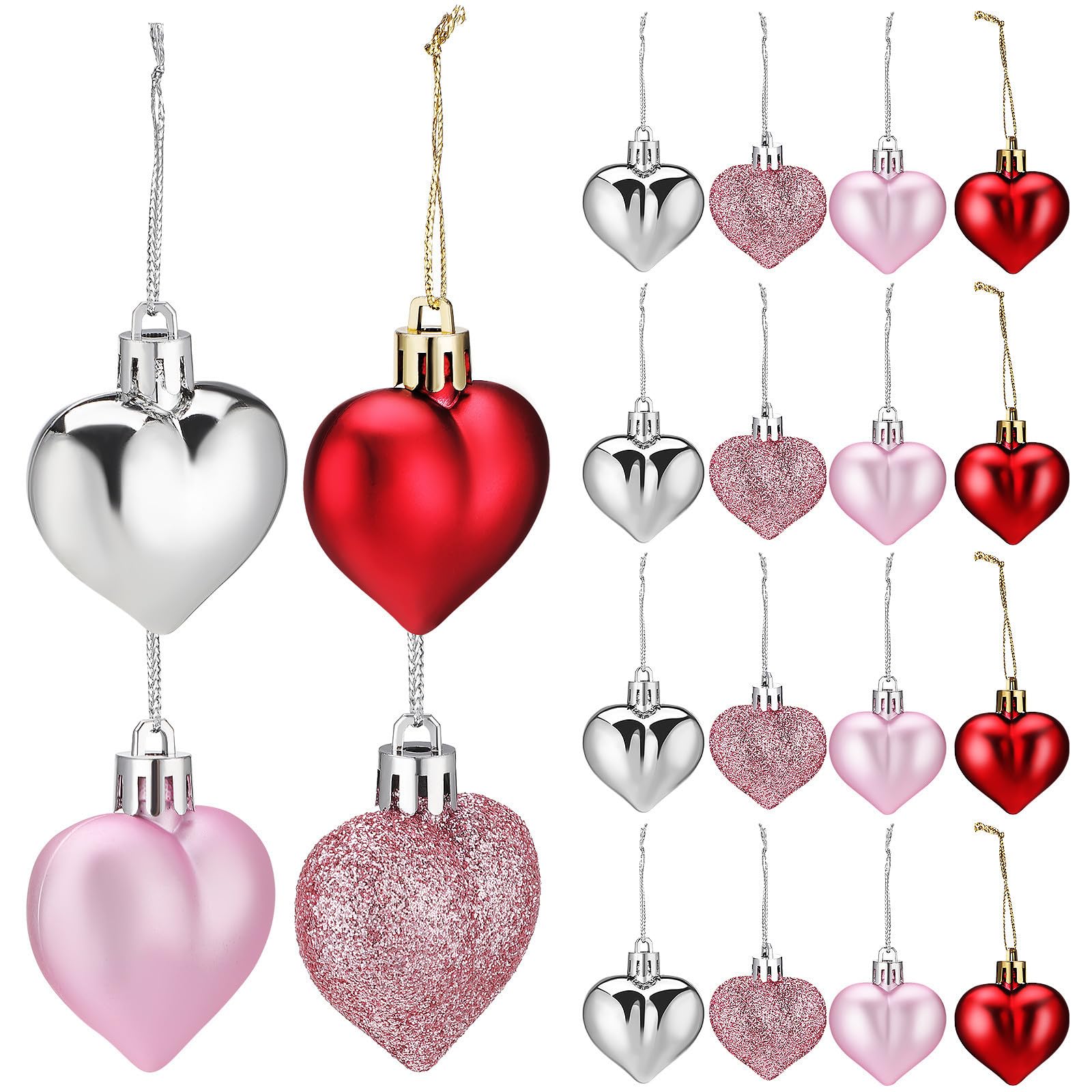 Toyvian 144 Piezas Adorno Colgante de Corazón para San Valentín y Boda