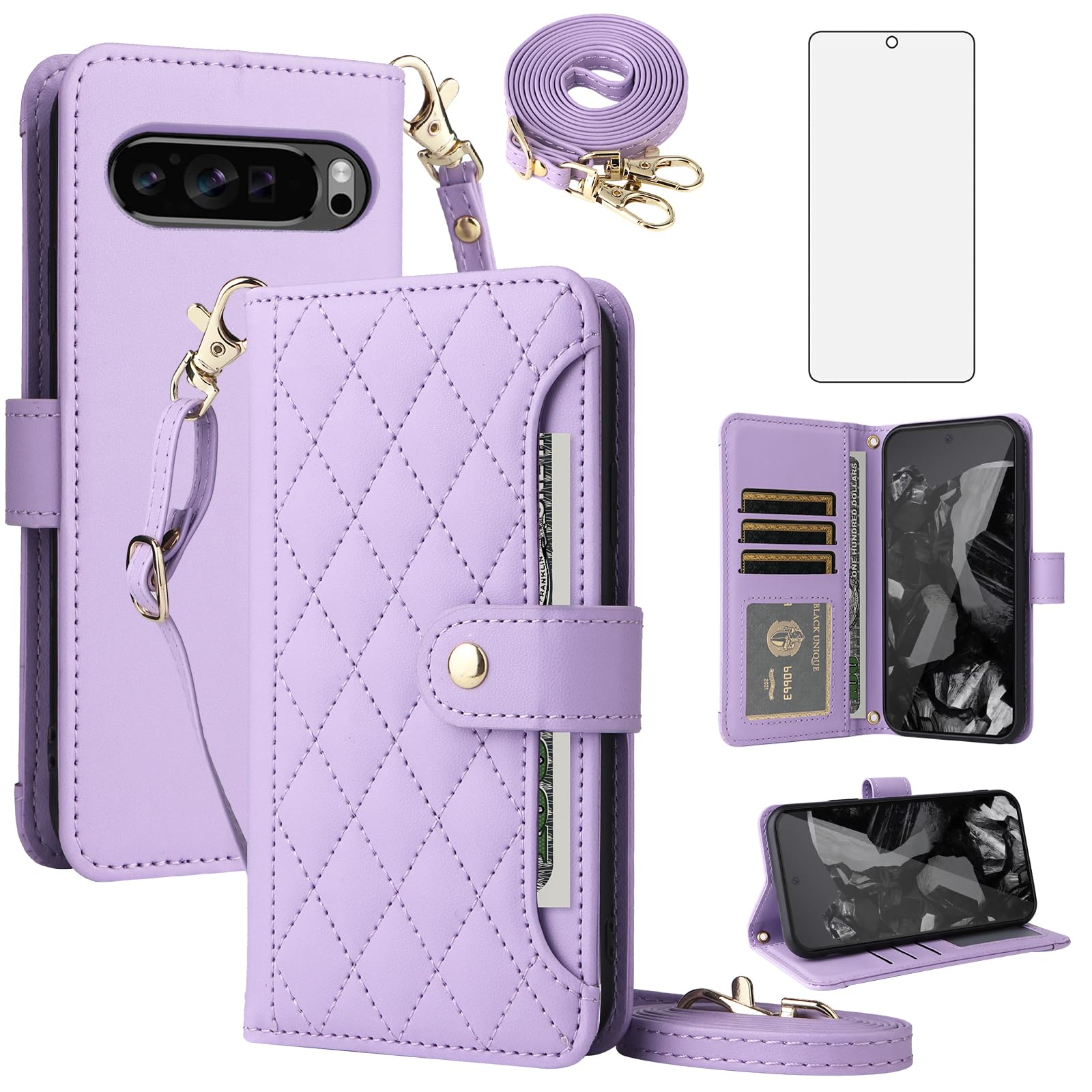 Coque de téléphone pour Google Pixel 9 Pro XL étui portefeuille rabat - 8