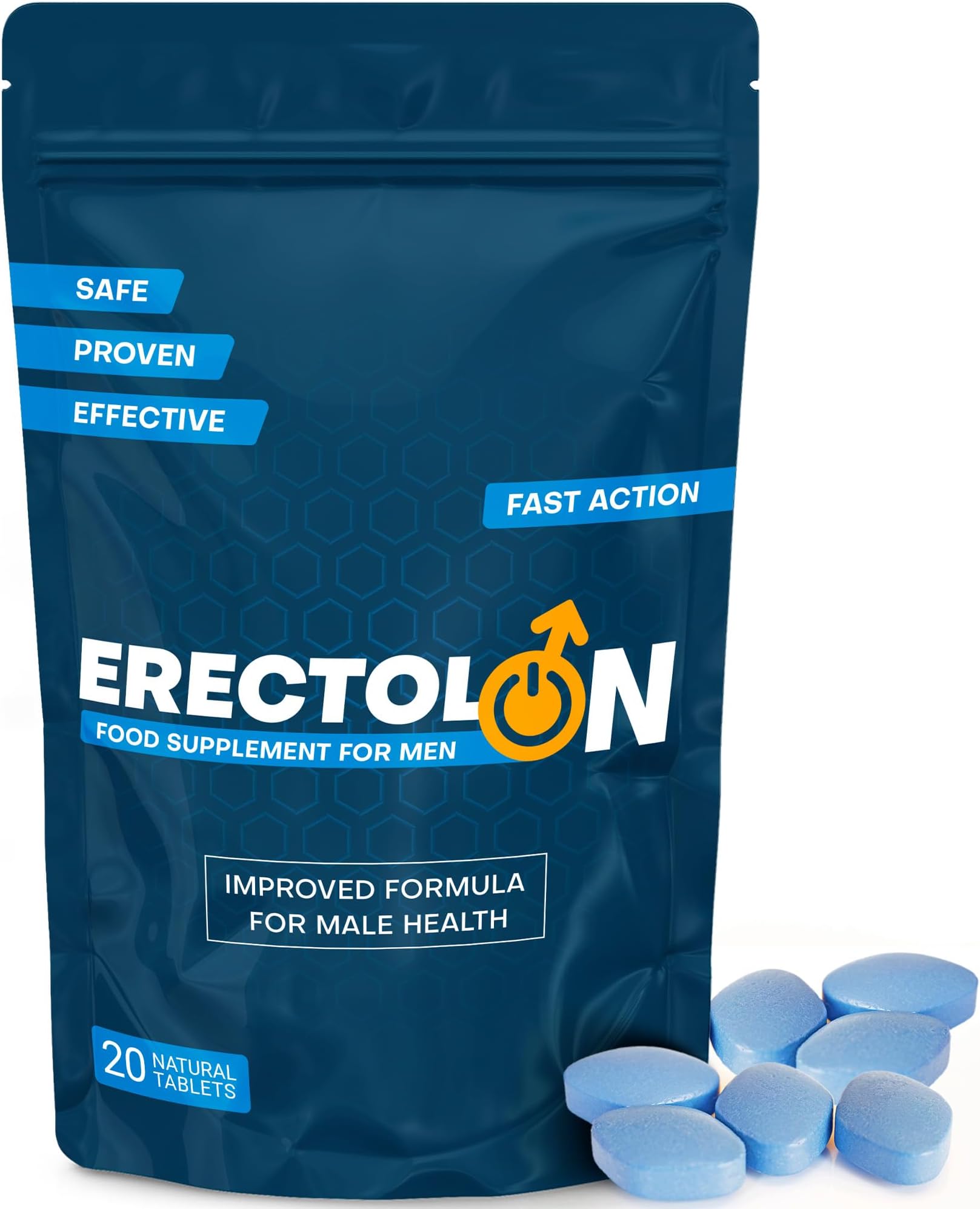 ERECTOLON – Blue 20 Stamina & Energy Tablets for Men – Fast-Acting Tribulus Terrestris Herbal Supplements for Enhanced Performance & Stamina – Pills for Men UK – Korean Ginseng – Long-Lasting Results