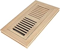 Vista 1 de Registro de piso de madera de roble rojo, montaje empotrado con marco, 4 x 10 pulgadas con amortiguador, sin terminar