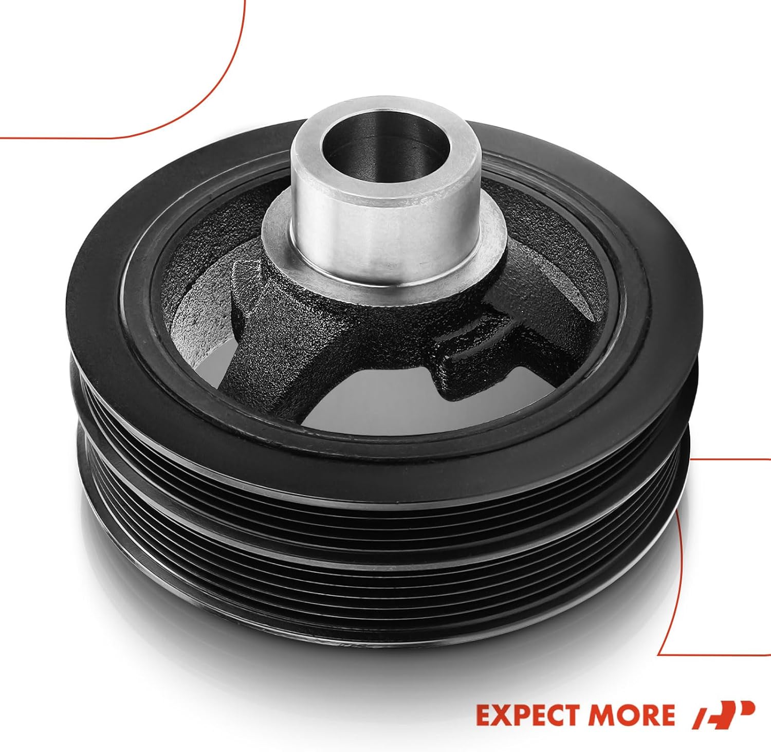 A-Premium Engine Harmonic Balancer Pulley Compatible with Ford F-150 Mustang 11-16, Expedition 15-17, Transit-150 Transit-250 Transit-350 Transit-350 HD 15-16 & Lincoln Navigator 15-16, DOHC 3.5L 3.7L