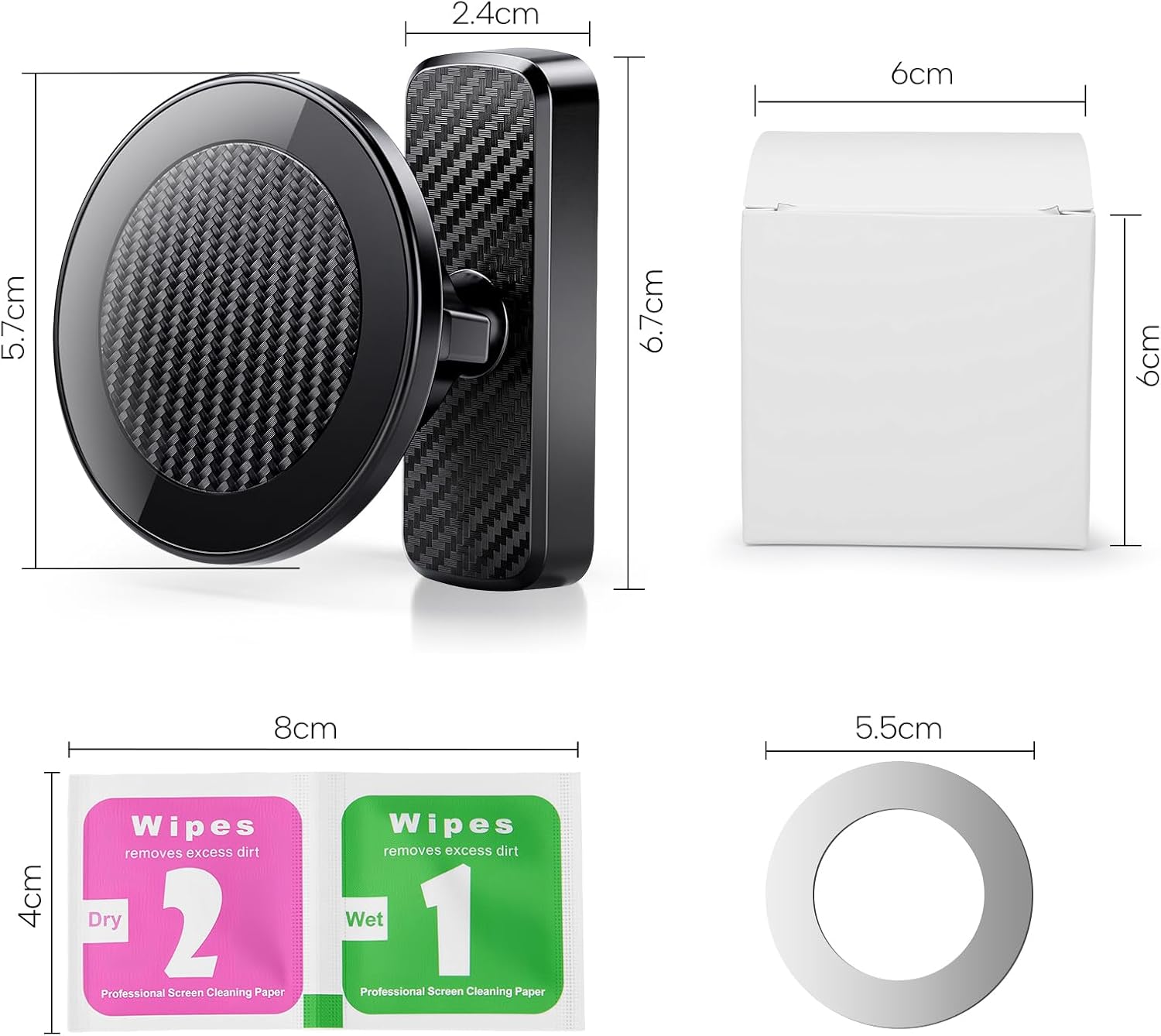 Cart Phone Holder Mangetic Black for All Golf Carts, Strong Phone Holder Mount for Golf Cart, Unique Golf Gift for Him, Golf Accessories Essentials Gadgets Fits EZGO, Club Car