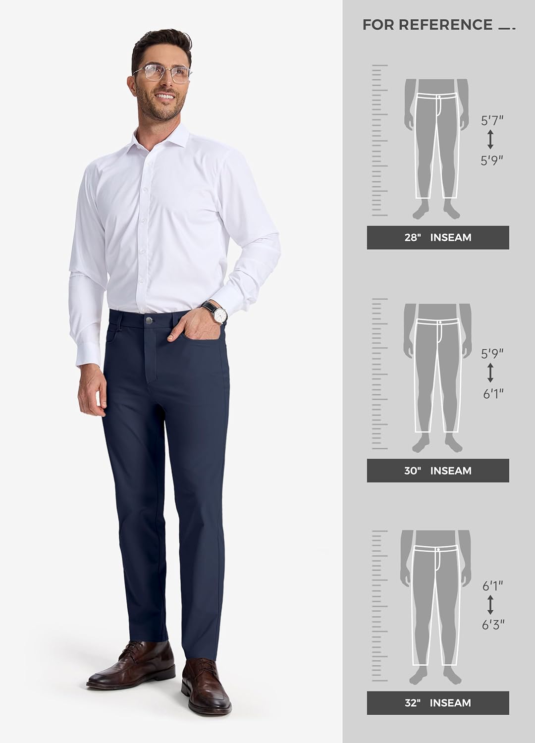 Willit Mens Golf Pants 5 Pockets Stretch Work Dress Pants 28"/30"/32" Lightweight Casual Slacks - Image 6