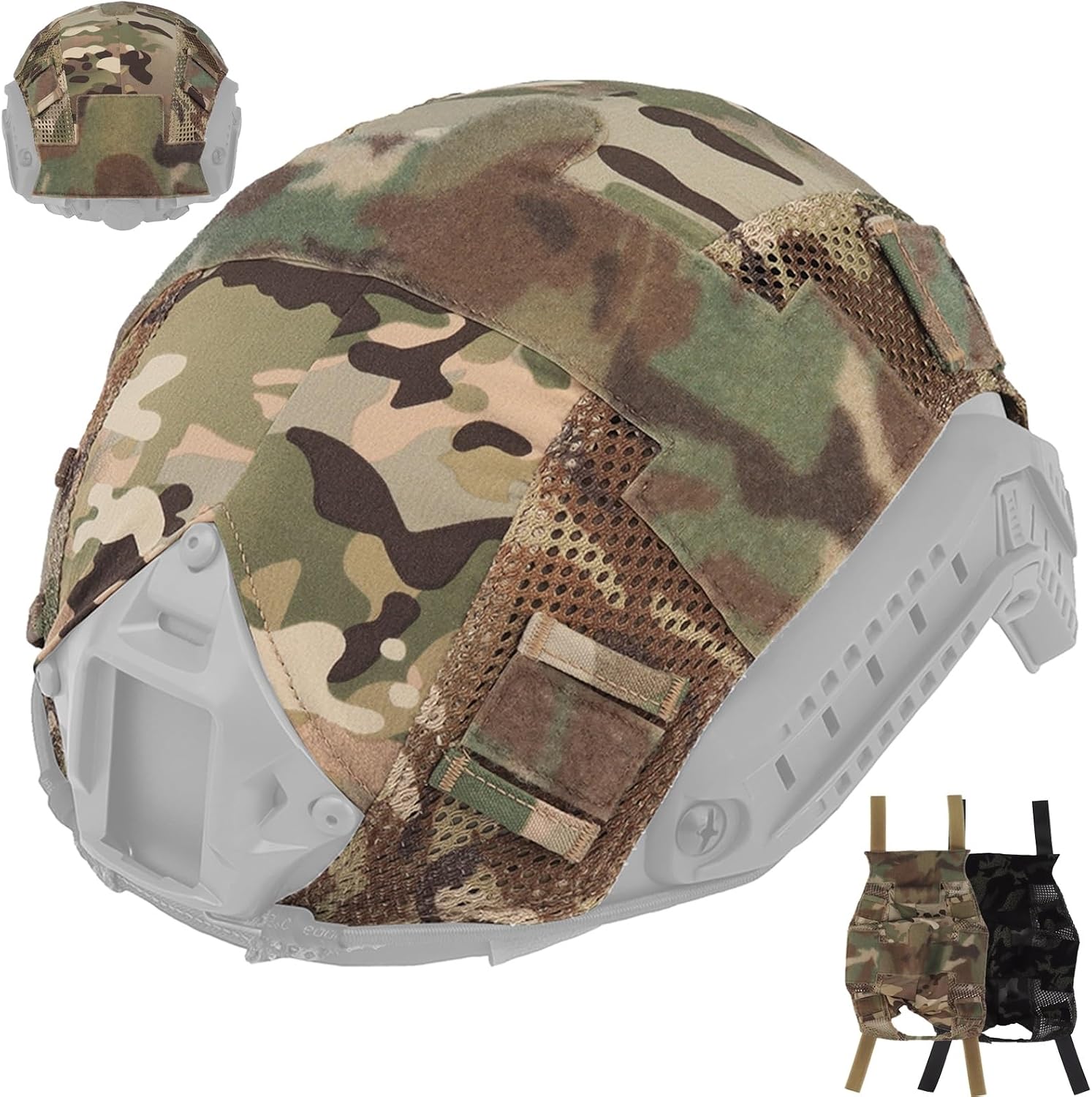 Tactical Helmet Cover, Size M, with Lightweight Loop Patch, Expandable Tactical Helmet Accessory for Paintball, CS Game