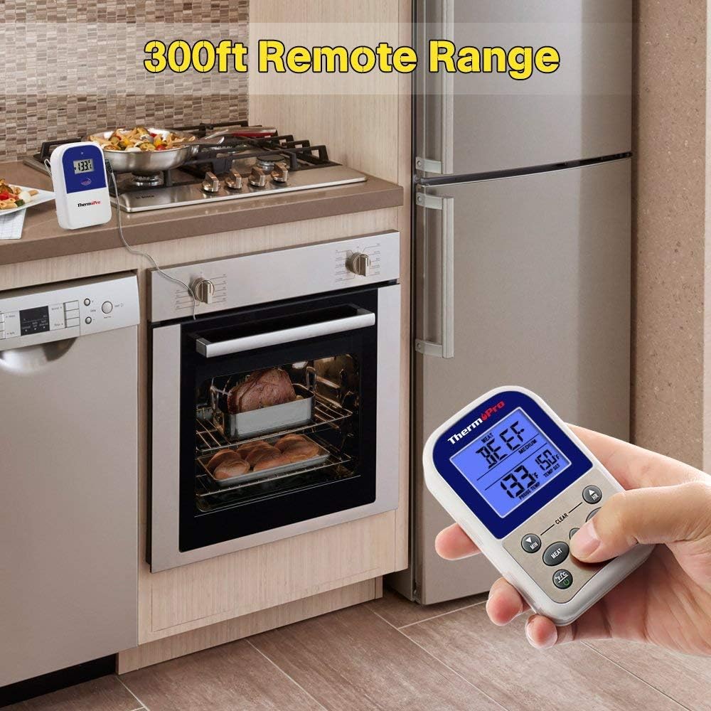 ThermoPro TP11 Wireless Remote Digital Cooking Food Meat Thermometer for Smoker Oven Grill BBQ Thermometer