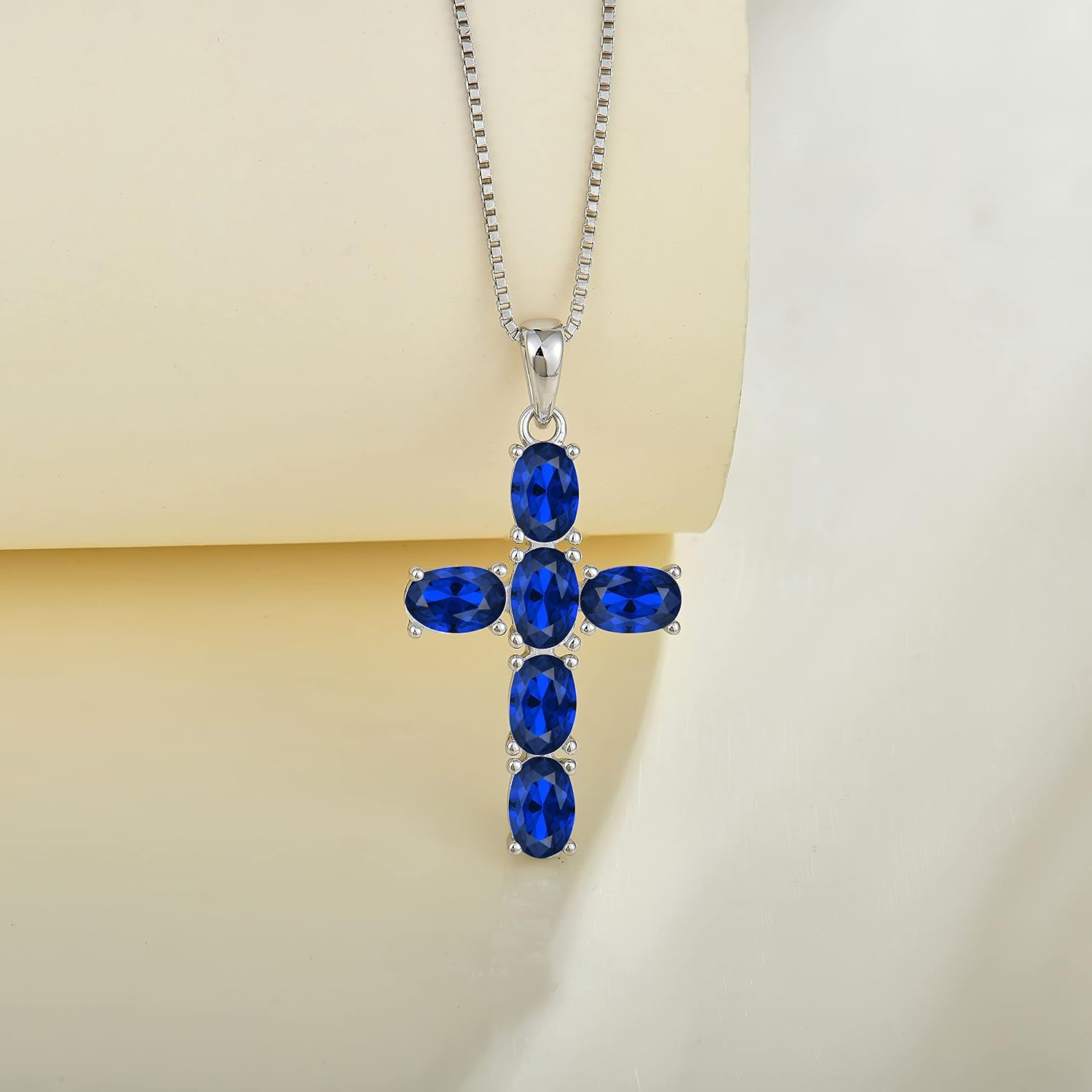 Women Necklace 925 Sterling Silver Cross Pendant Necklace with Cubic Zirconia Jewelry