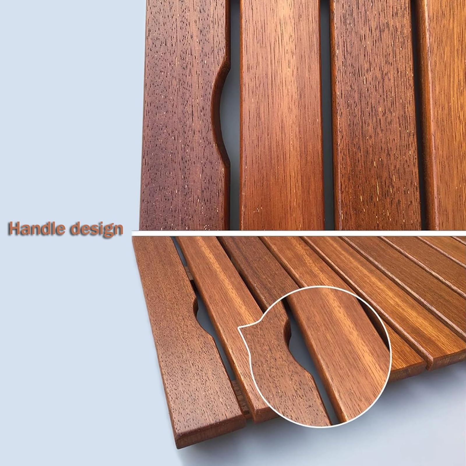 QWEASDF Pedana Doccia Legno,pedana Legno Doccia,Tappetino Doccia in bambù,Tappetini da Doccia,pedana Doccia Esterna Giardino,per Spa, Cucina, Ingresso, Ufficio(75x100cm/30x39in)