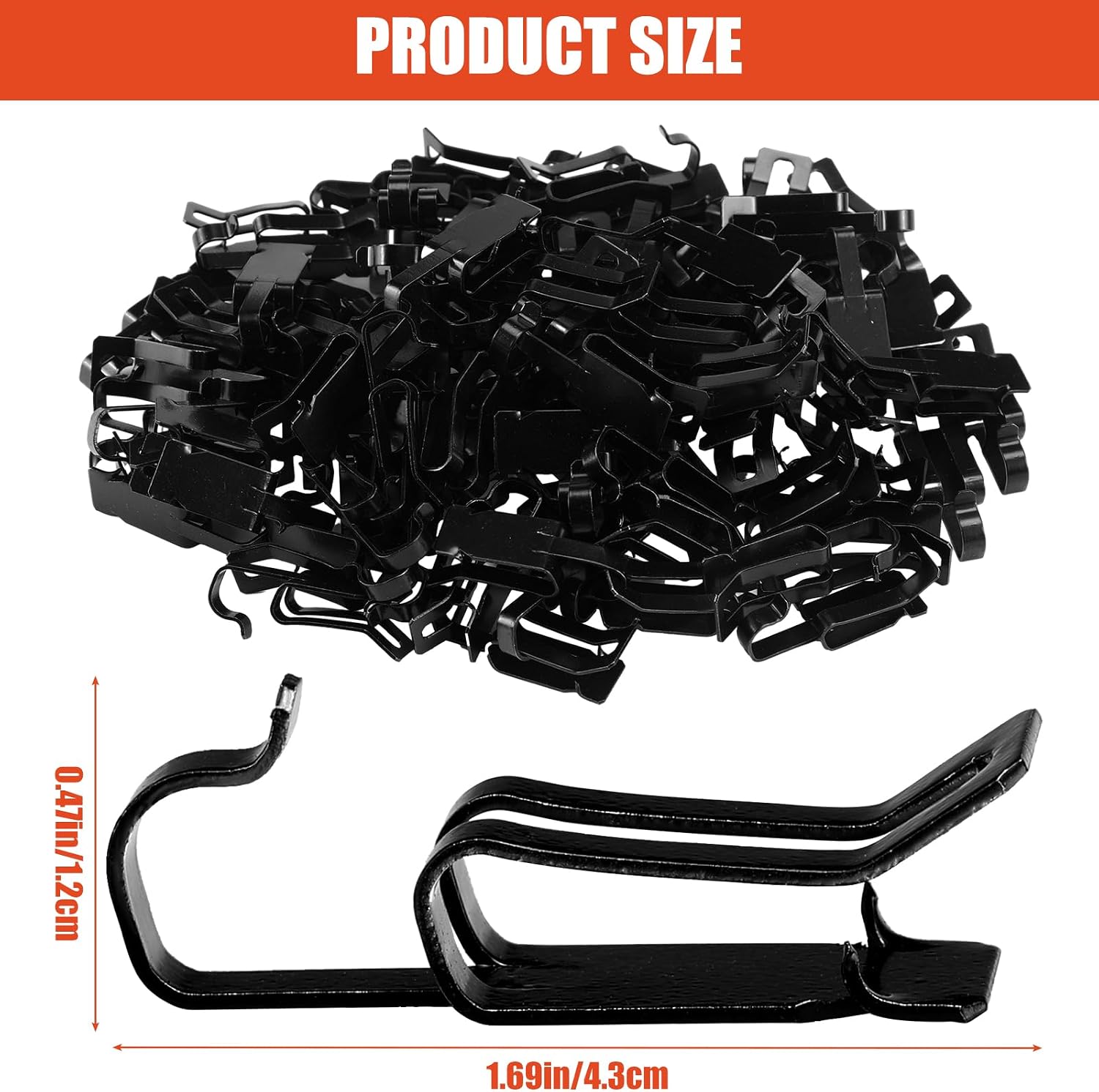 Zonon 200 Pcs Christmas Light Clips Metal Gutter Hooks for Outdoor Xmas Light Hangers for Shingles Roof Seasonal Gutter Clips Hanging Festival Xmas Outside Decoration