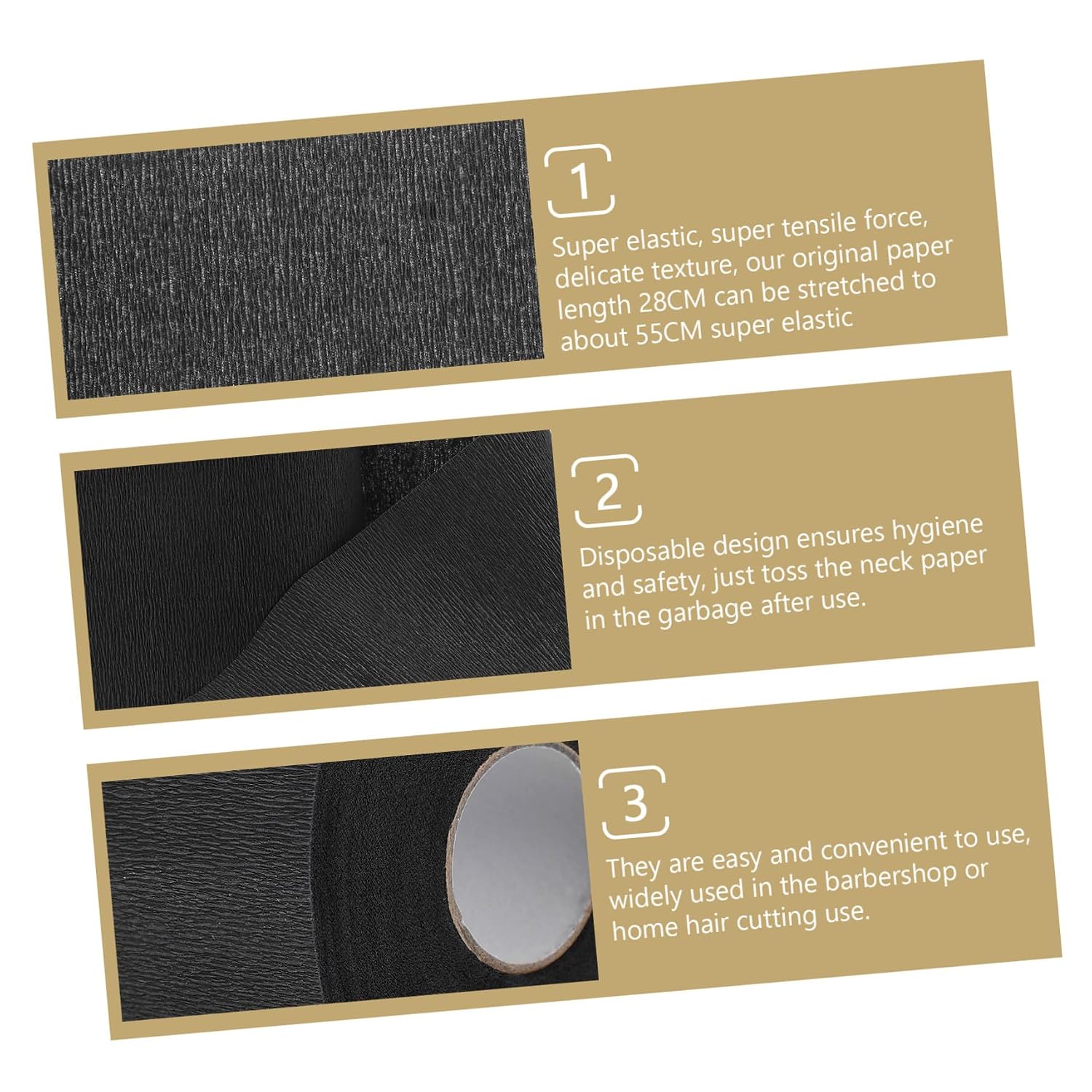 4rolls Stretchy Barber Neck Protection Paper Skin-friendly Neck Strips for Hair Cutting for Salon Use Convenient and Odorless