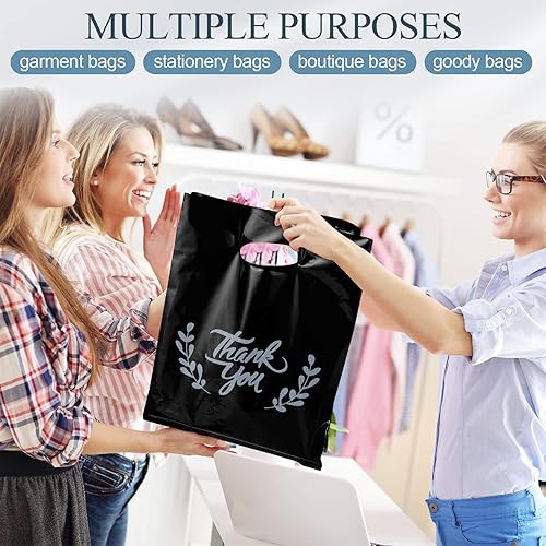 Miniatura 5 de Paquete de 300 bolsas de mercancía de agradecimiento de 2.36 mil, bolsas de agradecimiento para pequeñas empresas, bolsas de plástico troqueladas