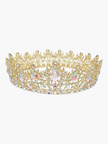 Miniatura 5 de SWEETV Corona tiara de princesa para mujer, tiara de boda para novia, quinceañera de cristal, graduación, cumpleaños, accesorios para el cabello