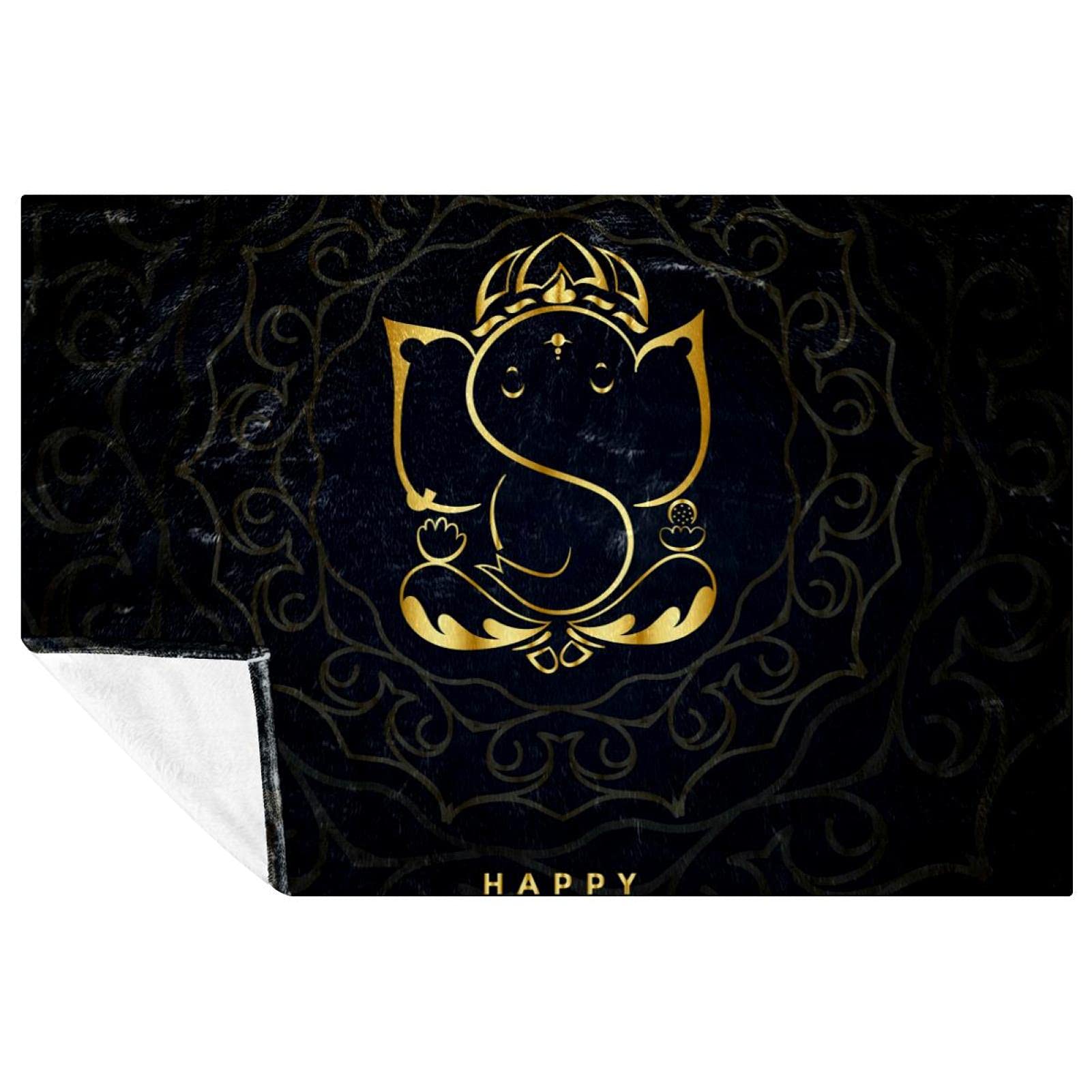 Couverture éléphant noir pour pique-nique camping et soirées canapé