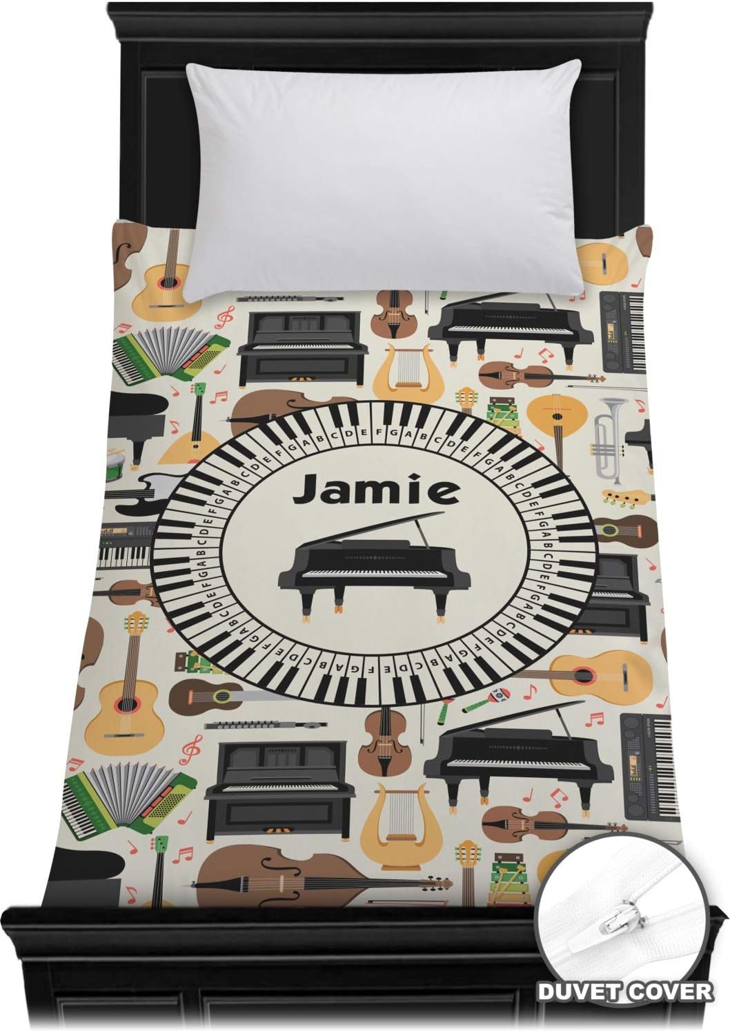 Personalized Musical Instruments Duvet Cover - Full/Queen