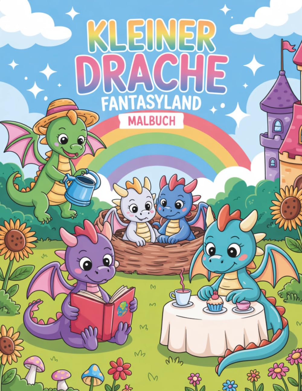 Kleiner Drache Fantasyland Malbuch: Niedliche Drachen im Fantasieland zum Ausmalen Magische Kreaturen, Märchenwelten und kreative Entspannung für Kinder und Erwachsene