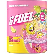 G Fuel Pink Lemonade Energy Drink Powder, Pre Workout Caffeine Mix for Gaming, Sugar Free Focus Amino, Vitamin + Antioxidants, 9.8oz (Pink Lemonade, 40 Servings)