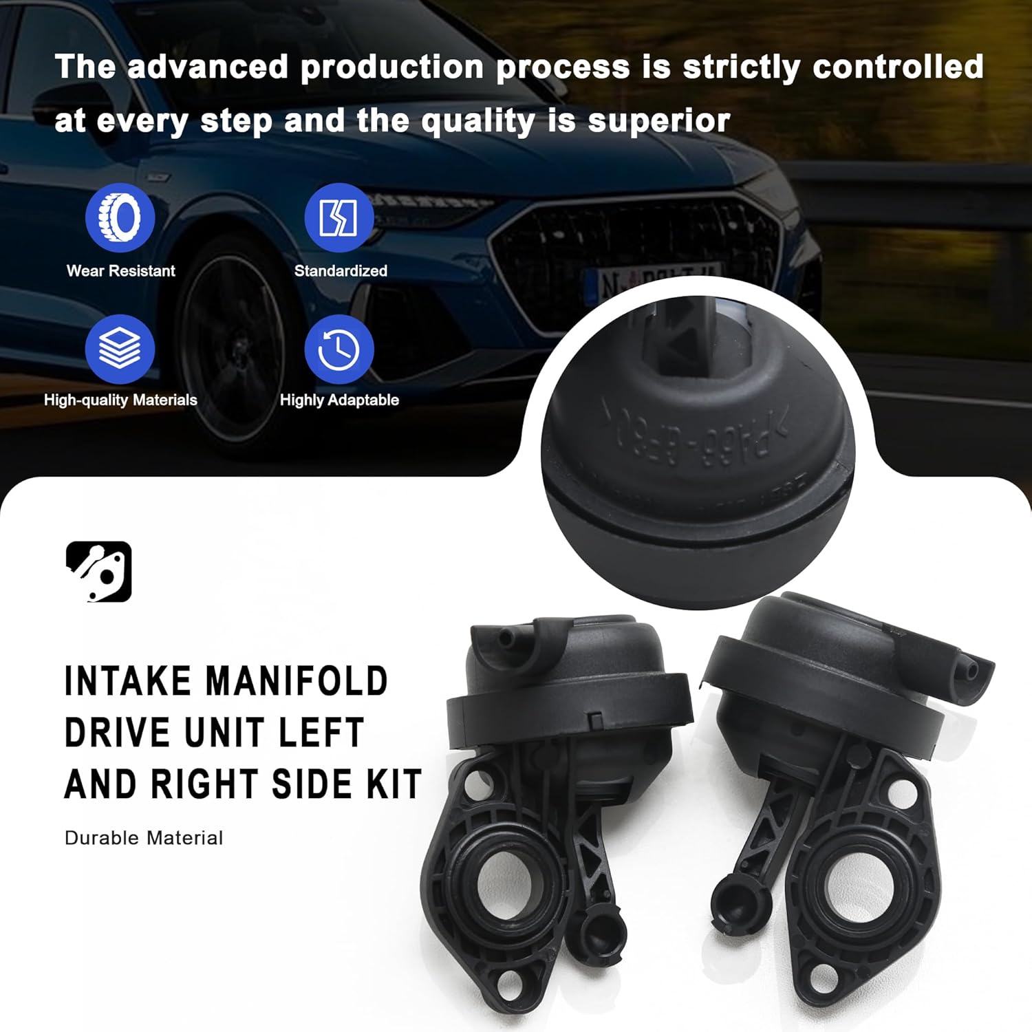 06E133159N 06E133159M Left & Right Car Engine Intake Manifold Drive Unit Kit Compatible with VW Touareg Audi A5 A7 A8L Q5 Q7 S5 Porsche Cayenne Paramela 3.0T