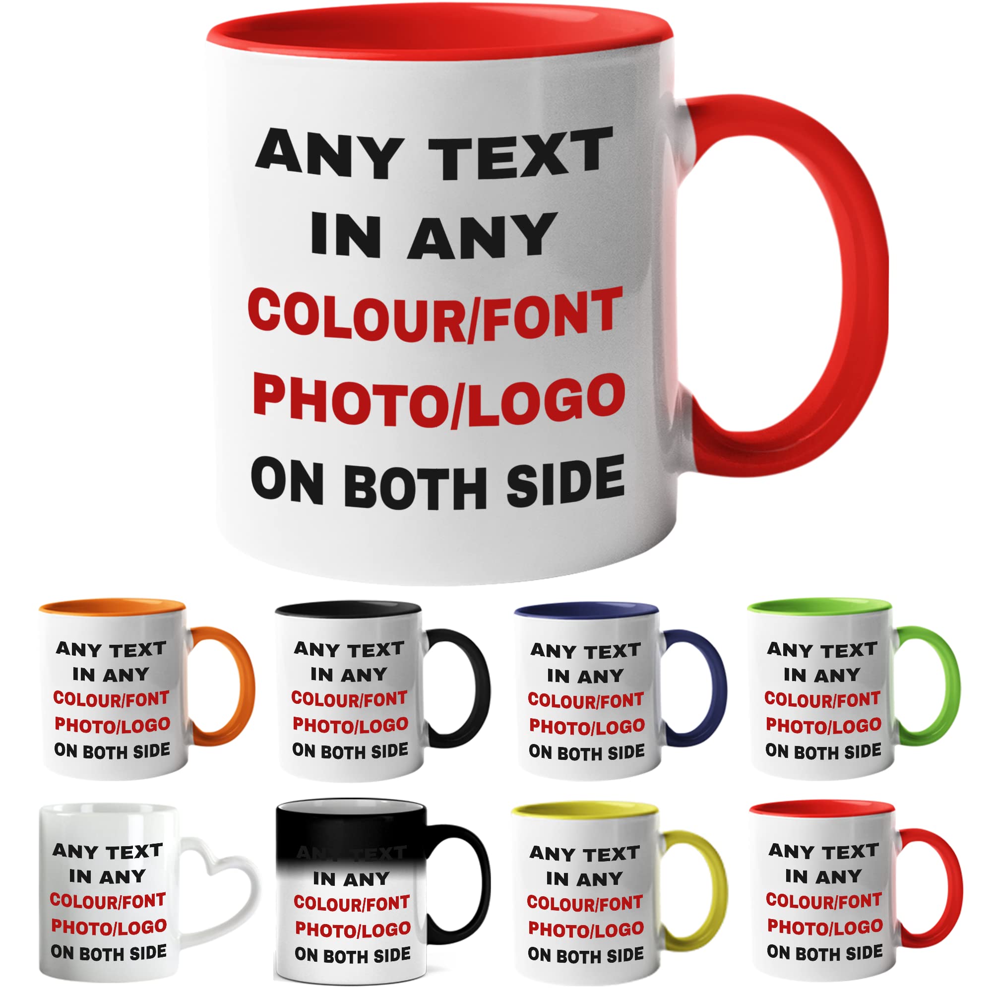 ia wares Personalised Mug - Any Text, Design, Picture or Logo on The Coffee Mug - Customised Coffee Mug Gifts for Birthday Christmas, Anniversary and Other Special Moments(11oz, Red) โ image 1
