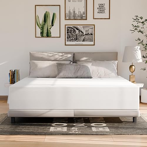 Bamboobreeze Colchón King de 14 pulgadas, espuma viscoelástica de gel sin olor, firmeza media, cama en una caja, sin fibra de vidrio, alivio de