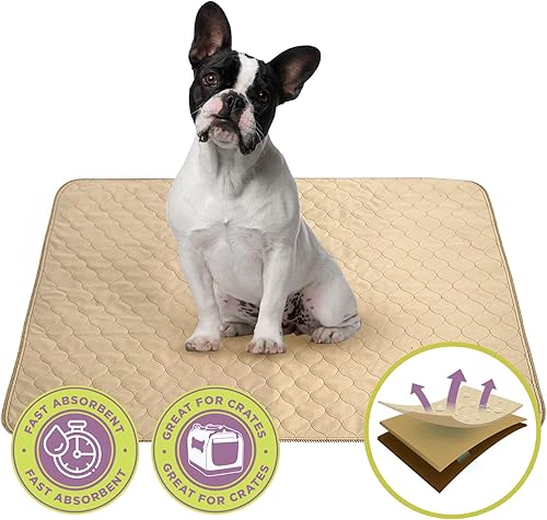 Zampa Almohadillas lavables para orina para perros rectangulares de 27 x 20 pulgadas, tapete de comida para mascotas, almohadilla reutilizable para