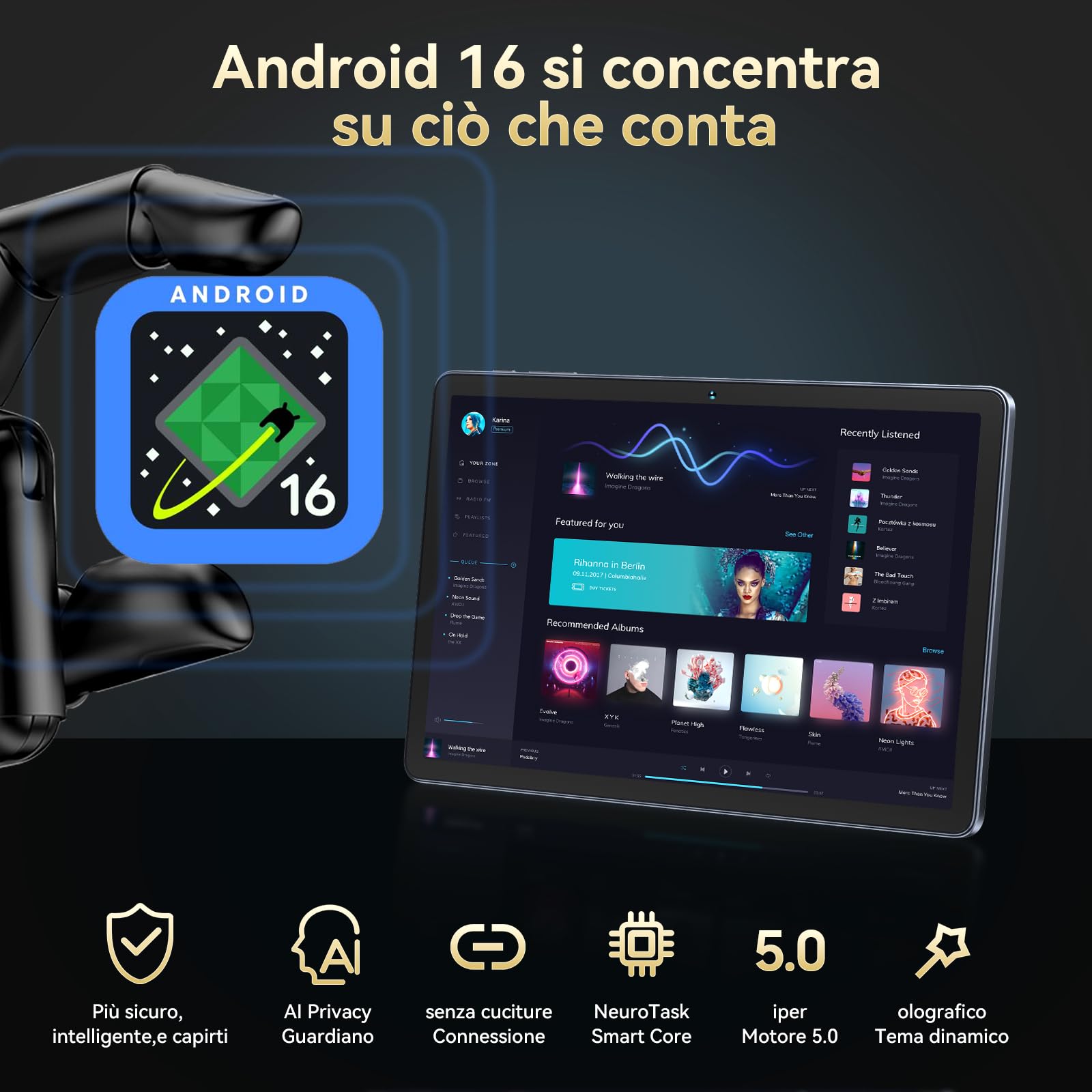 BESTTAB W90 11 Pulgadas Tablet Android 16 - Gemini Ai, 24GB RAM+ 256GB ROM | Octa-Core T615, Widevine L1, TÜV, 1920 * 1200 FHD, 4G LTE/ 5G WiFi, 8000 mAh, Cámara 16MP+8MP, GPS, Tablet Gaming