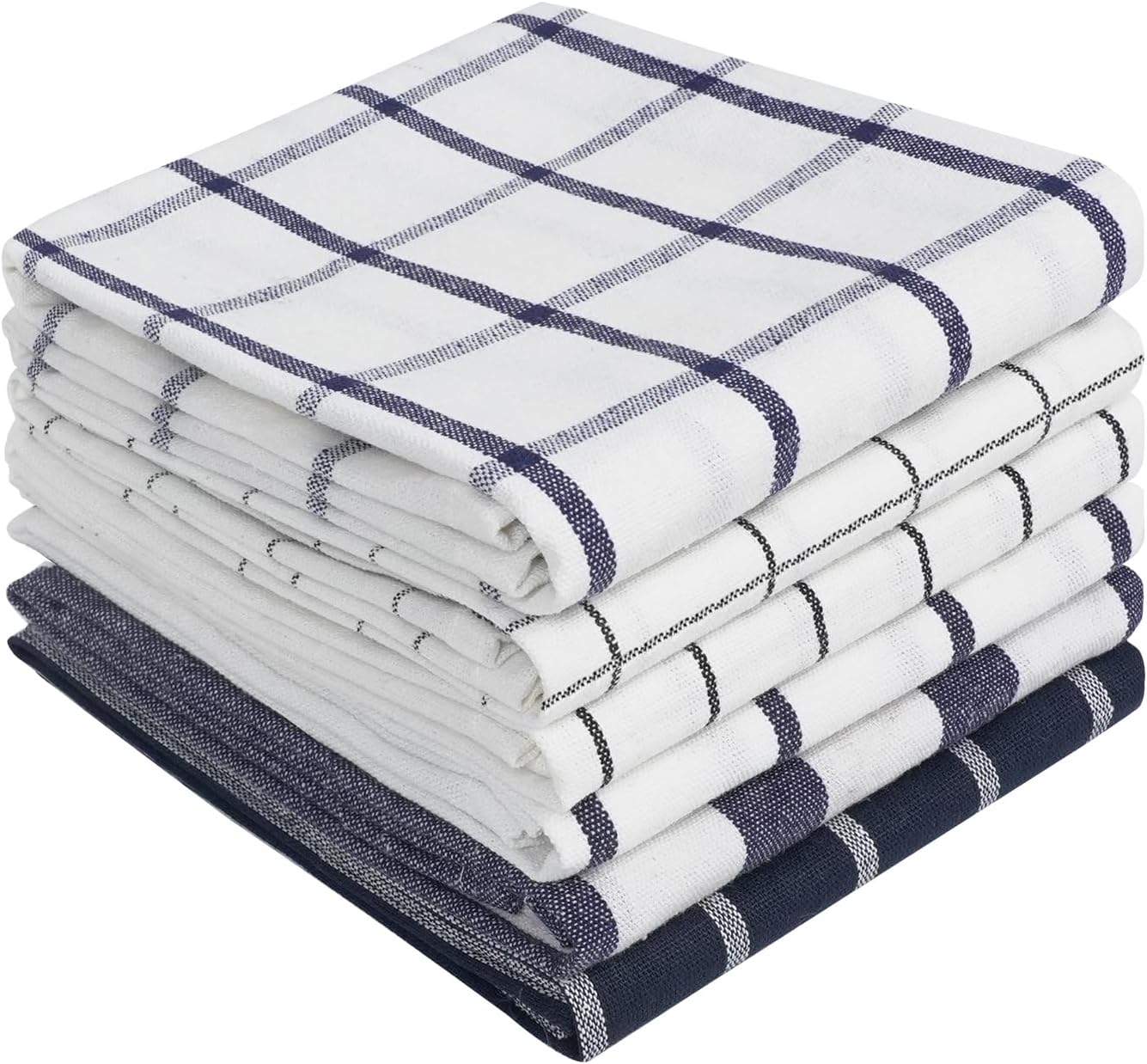 Now Designs Floursack Kitchen Towels, Set Of Three, Black/White
