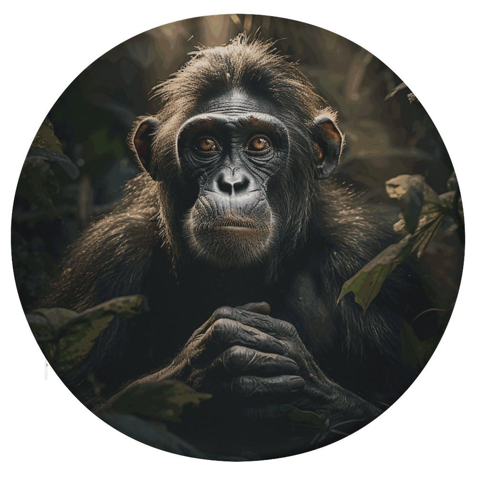 Wsoihfec Style Monkey In Jungle Seat Cushion Round Chair Pad