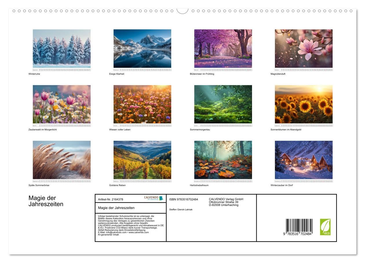 Magie der Jahreszeiten (hochwertiger Premium Wandkalender 2026 DIN A2 quer), Kunstdruck in Hochglanz: Stimmungsvolle Bilder fangen die Schönheit der ... besonderen Naturerlebnis. (CALVENDO Natur)