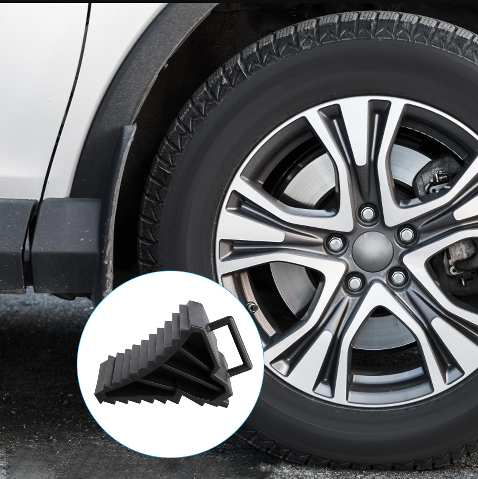 Joyan 2 Pezzi Cunei per Ruote, Cunei in Plastica con Maniglia, Cuneo Ferma Ruota, Cuneo Auto, Cunei Ruote Auto, per Rimorchi Roulotte Camper