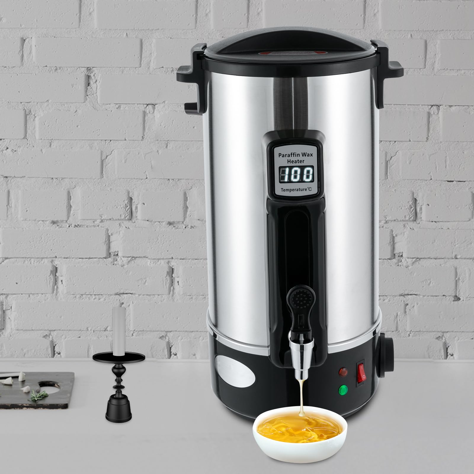 8L/10L/10,8L/12L fusore di cera per la produzione di candele, in acciaio inox, con manico resistente al calore, per candele, per la casa, il fai da te, piccole candele (10,8 L)