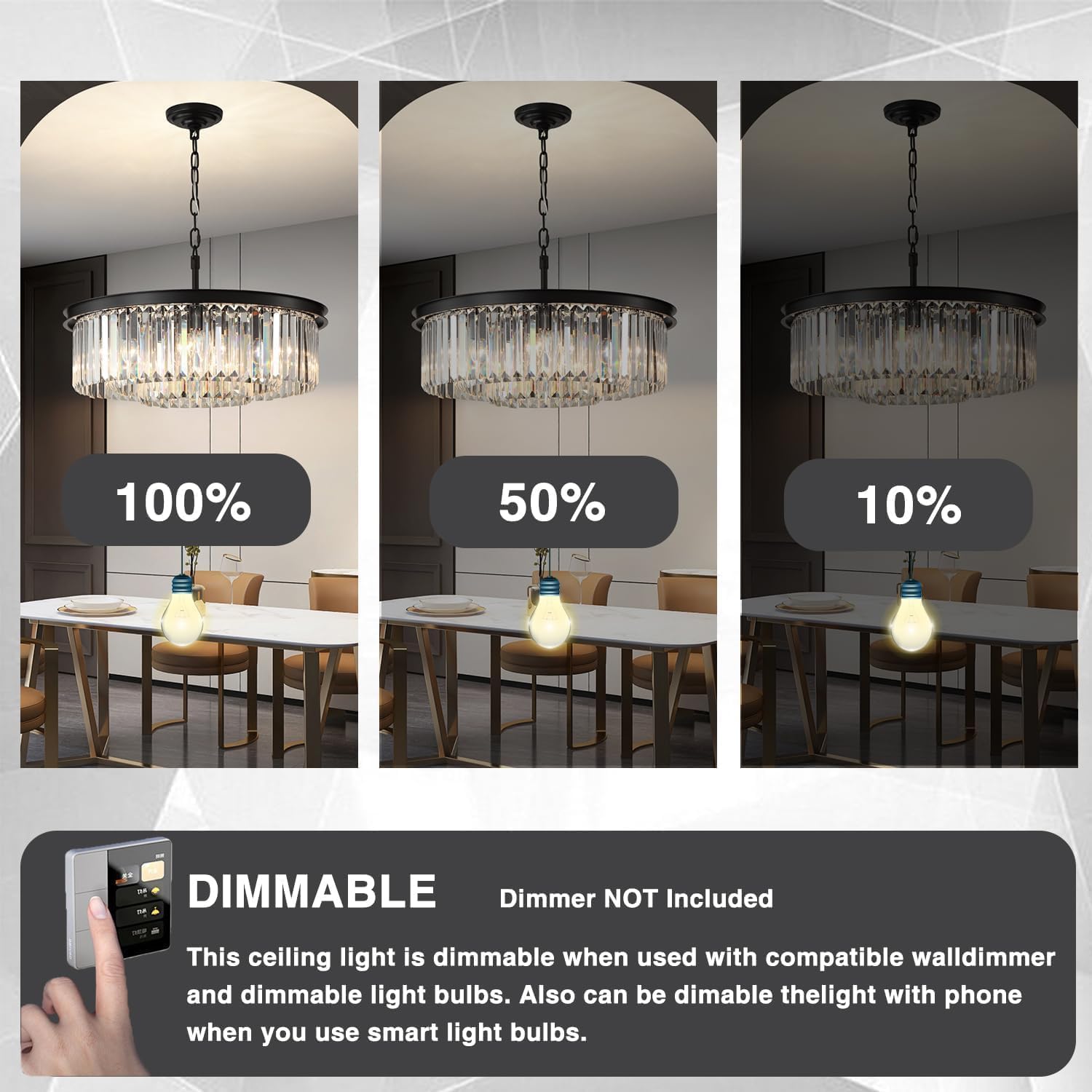 GMlixin Crystal Chandeliers Modern Ceiling Lights Fixtures 3-Tier
