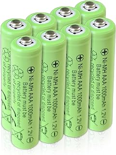 Ni-MH AAA Rechargeable Batteries 1.2V 1000mAh Large Capacity, Suitable for Small Toys/Wireless Mice, Low Self-Discharge & Rechargeable (8pack)