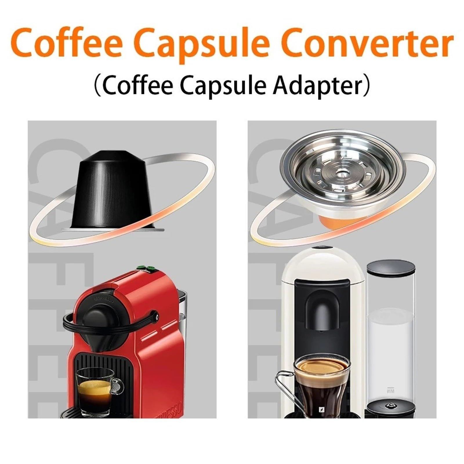 Convertitore Per Capsule Di Caffè Riutilizzabili In Acciaio Inossidabile, Convertitore Her Con 4 Adesivi Per Capsule, Adattatore Per Accessori Per Macchina Da Caffè