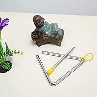 Vista 5 de Instrumento de percusión de triángulo de acero musical de 5 pulgadas con delantero