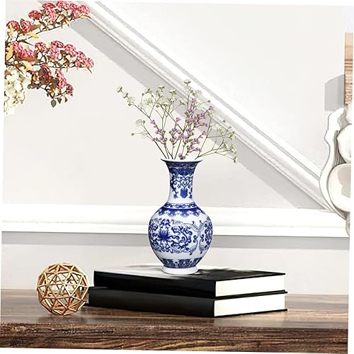 Miniatura 8 de Jarrón de porcelana azul y blanco Jardinera de cerámica Jarrón chino Jingdezhen Jarrón chino Botella de jengibre de cerámica Jarrón Vintage Jarrones