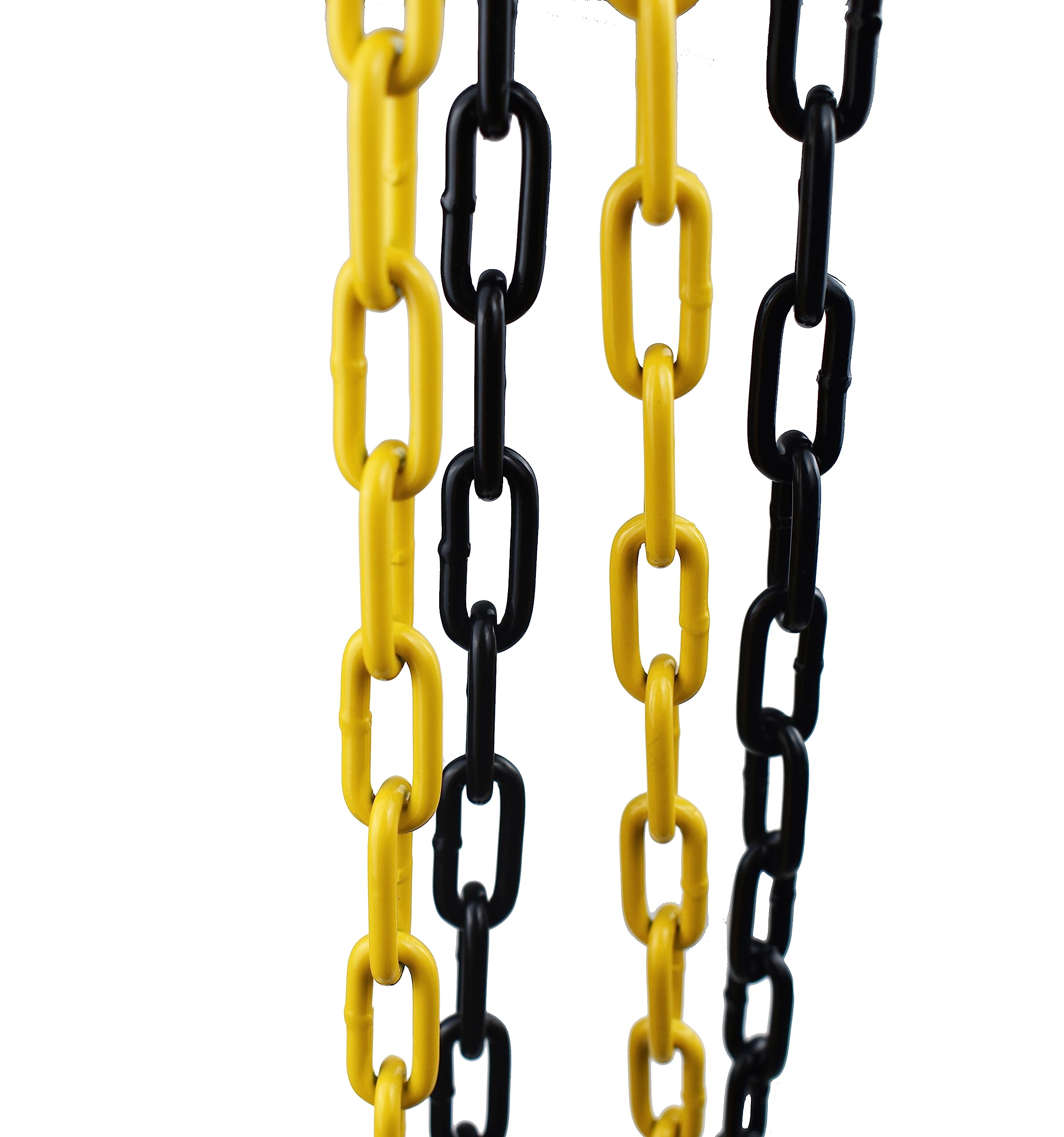 Chaîne de Signalisation en Métal avec 2 Boucles de Connexion - Jaune/Noir Diamètre de 4 mm - Chaîne de Barrière Chaîne de sécurité (10 Mètres)