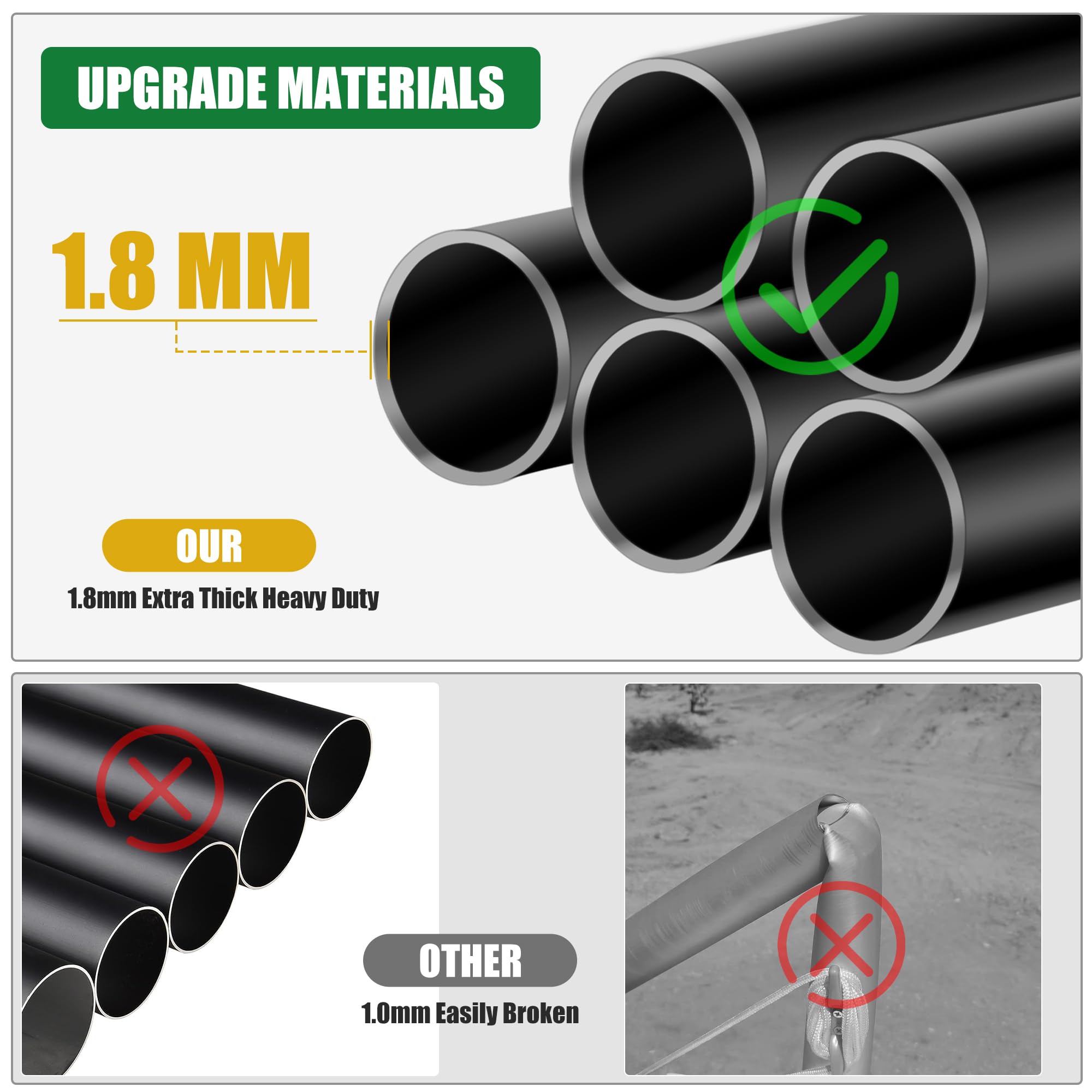 Asta Per Bandiera Sezionale 4,6 M In Alluminio Extra Spesso 1,8 Mm Per Esterni - Kit Completo Con Bandiera USA 3x5 Piedi, Adatto A Cortile E Giardino - 3