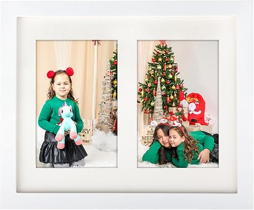 Marco de fotos de 8 x 10 pulgadas marco de fotos doble de 4 x 6 pulgadas marco de fotos de madera natural formatos horizontales y verticales para